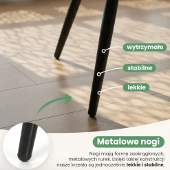 2x Welurowe krzesło tapicerowane Butelkowa Zieleń FLORENCE Czarne nogi