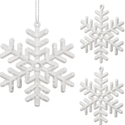 Zawieszki choinkowe białe śnieżynki na choinkę 10 cm 12 szt.