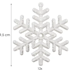 Zawieszki choinkowe białe śnieżynki na choinkę 10 cm 12 szt.