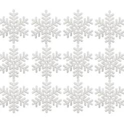 Zawieszki choinkowe białe śnieżynki na choinkę 10 cm 12 szt.