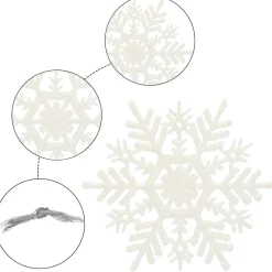 Zawieszki śnieżynki 12 szt. ozdoby choinkowe 10 cm białe