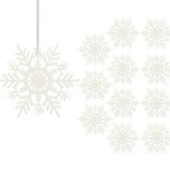 Zawieszki śnieżynki 12 szt. ozdoby choinkowe 10 cm białe