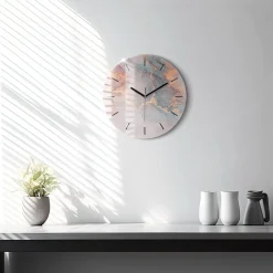 Zegar ścienny dekoracyjny cichy Tekstura marmuru fi30
