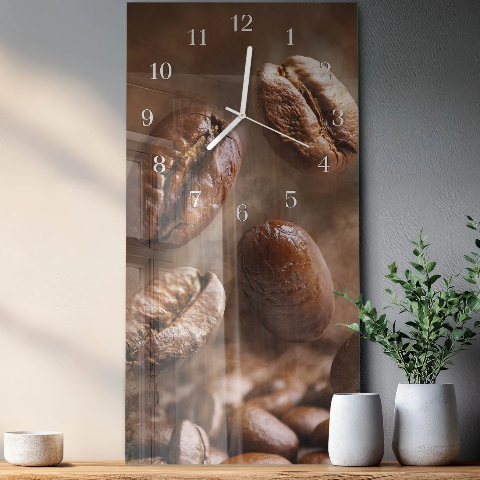 Zegar ścienny 30x60 Fasola cichy mechanizm salon