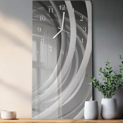 Zegar ścienny 30x60 Kręgi abstrakcyjne nowoczesny do salonu
