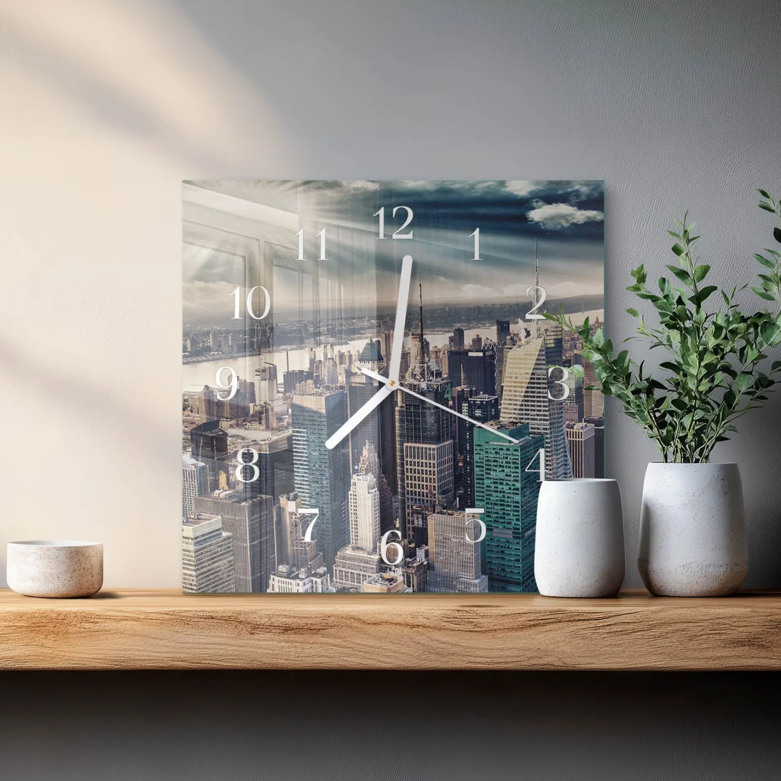 Zegar ścienny 30x30 Miasto design na ścianę