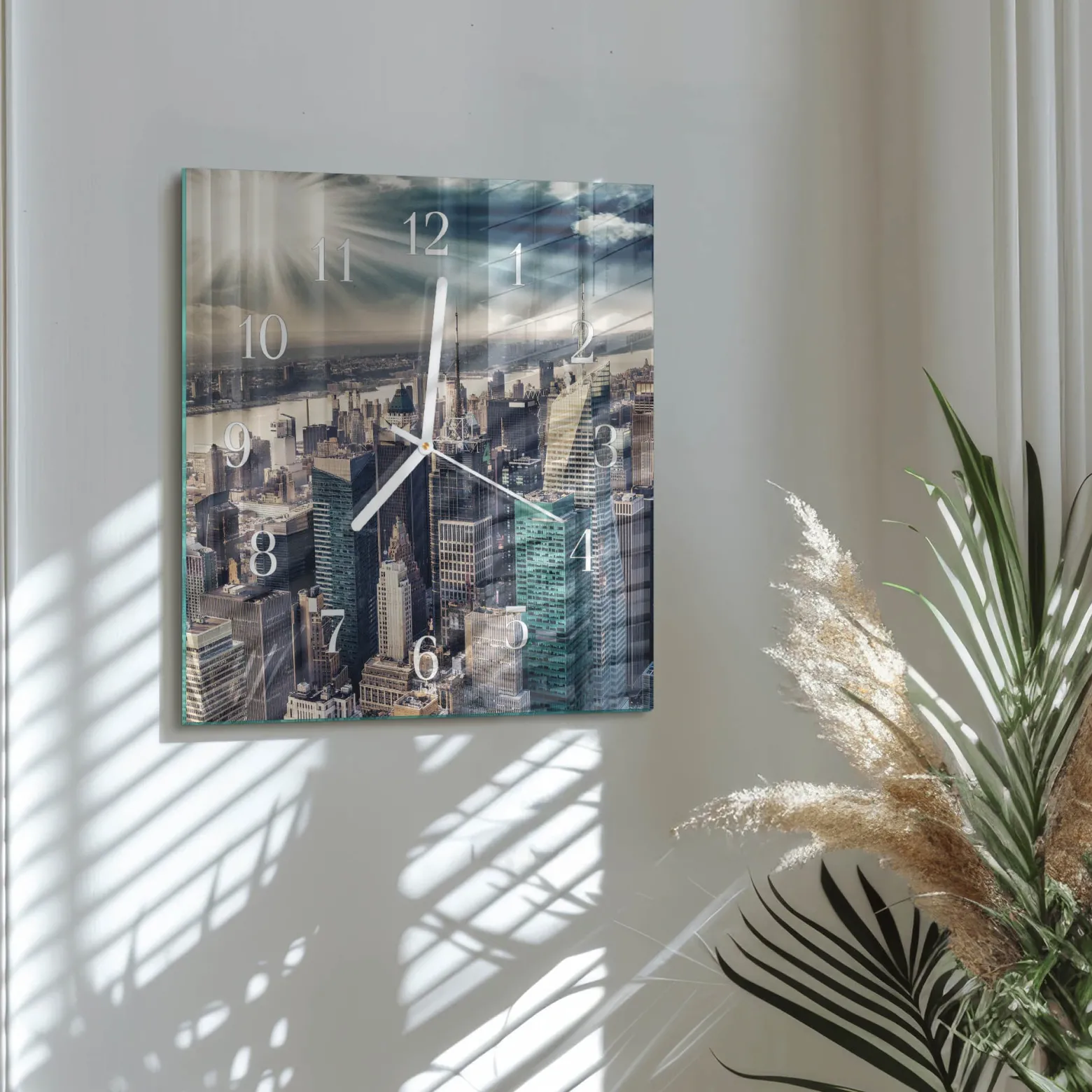 Zegar ścienny 30x30 Miasto design na ścianę