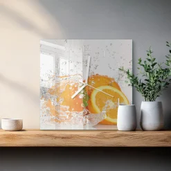 Zegar cytrus 30x30 Pomarańcze owoce świeżość woda sok do kuchni