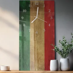 Zegar do kuchni 30x60 Flaga Włoska cichy mechanizm salon