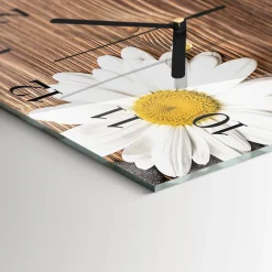 Zegar do salonu 30x30 Stokrotka dekoracyjny na ścianę