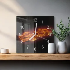 Zegar eko 30x30 Śmieć abstrakcja ekologia natura nowoczesny design