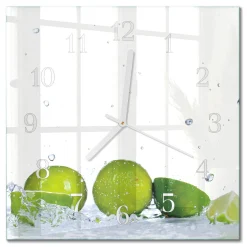 Zegar foto 30x30 Limonki nowoczesny do salonu