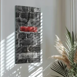 Zegar loft 30x60 Cegła szklany ścienny