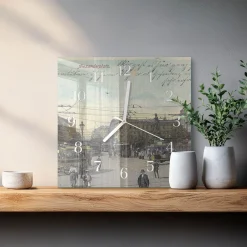 Zegar loft 30x30 Pocztówka ozdobny ścienny