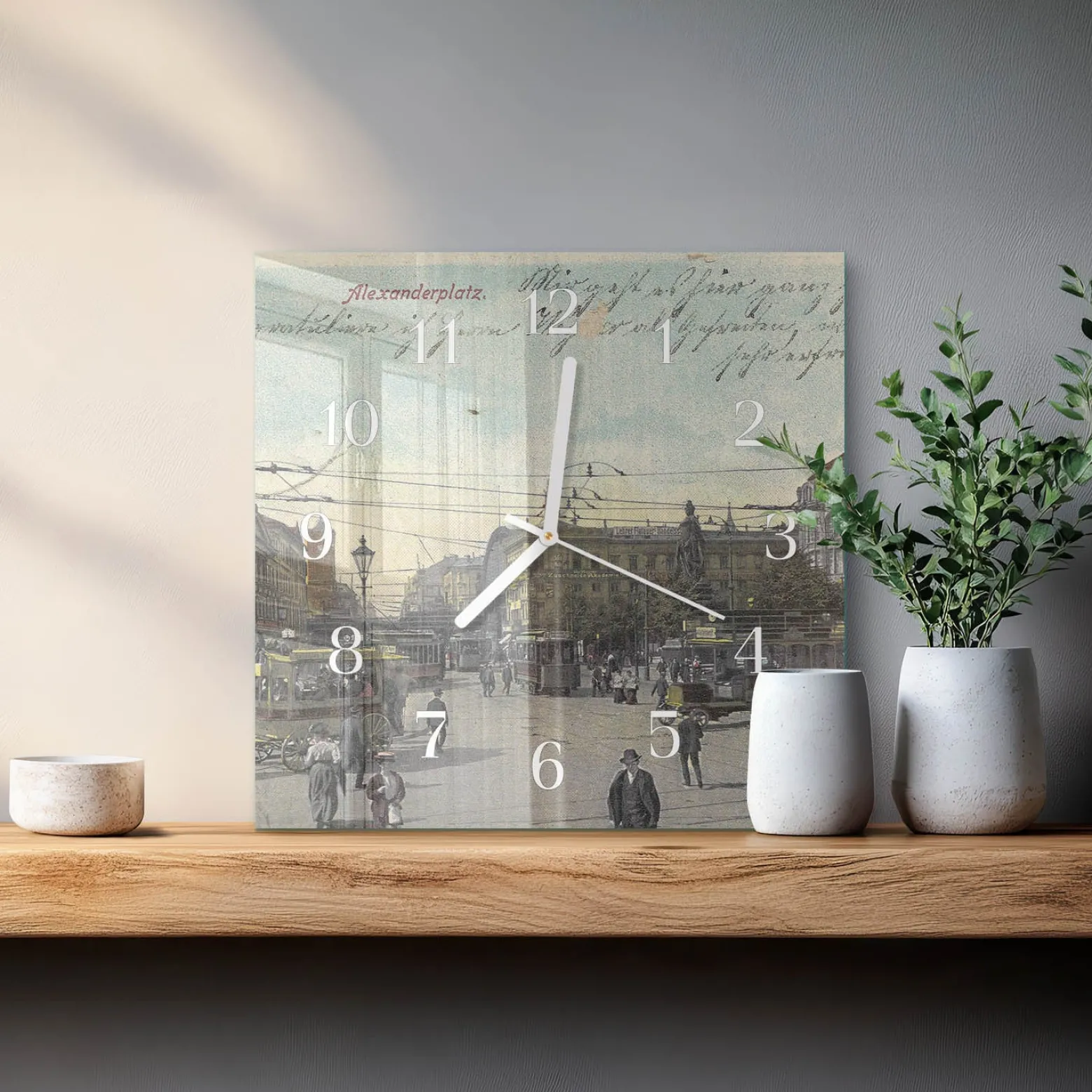 Zegar loft 30x30 Pocztówka ozdobny ścienny