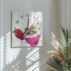 Zegar na ścianę 30x30 Koktajl nowoczesny na ścianę