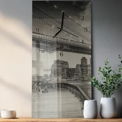 Zegar nowoczesny 30x60 Perspektywy szklany ścienny