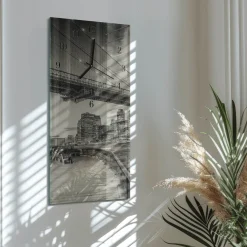 Zegar nowoczesny 30x60 Perspektywy szklany ścienny