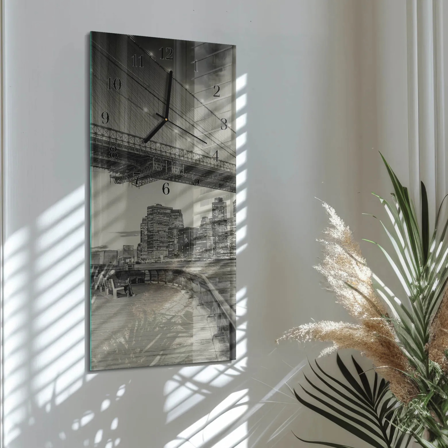 Zegar nowoczesny 30x60 Perspektywy szklany ścienny