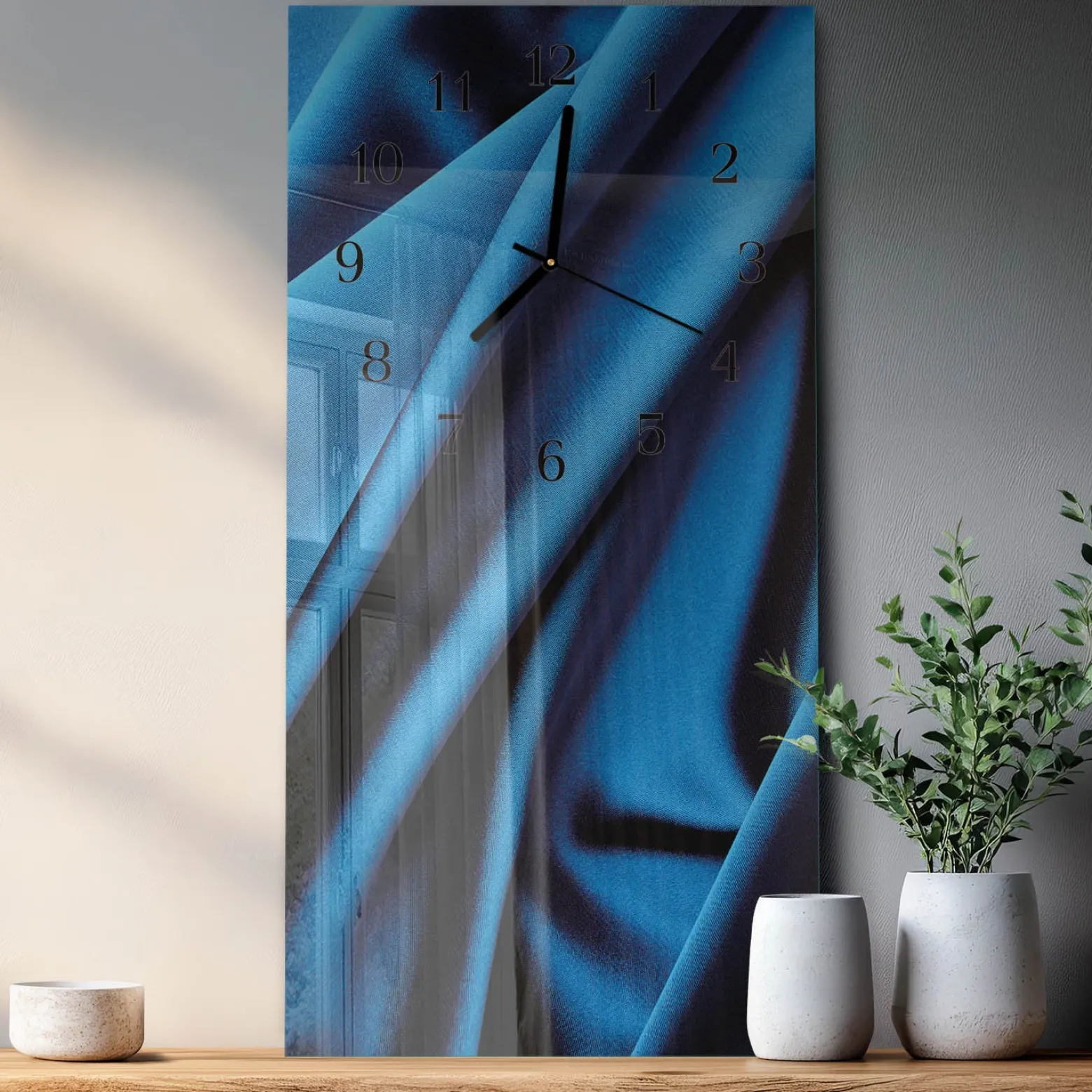Zegar nowoczesny 30x60 Tworzywo nowoczesny na ścianę