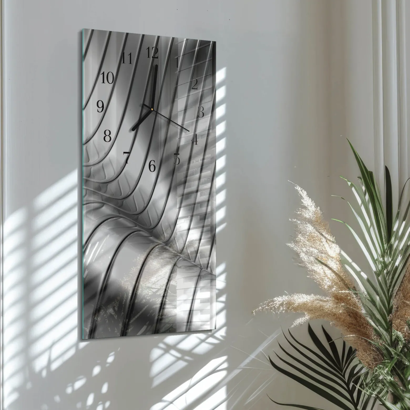 Zegar ostry 30x60 Fala nowoczesny na ścianę