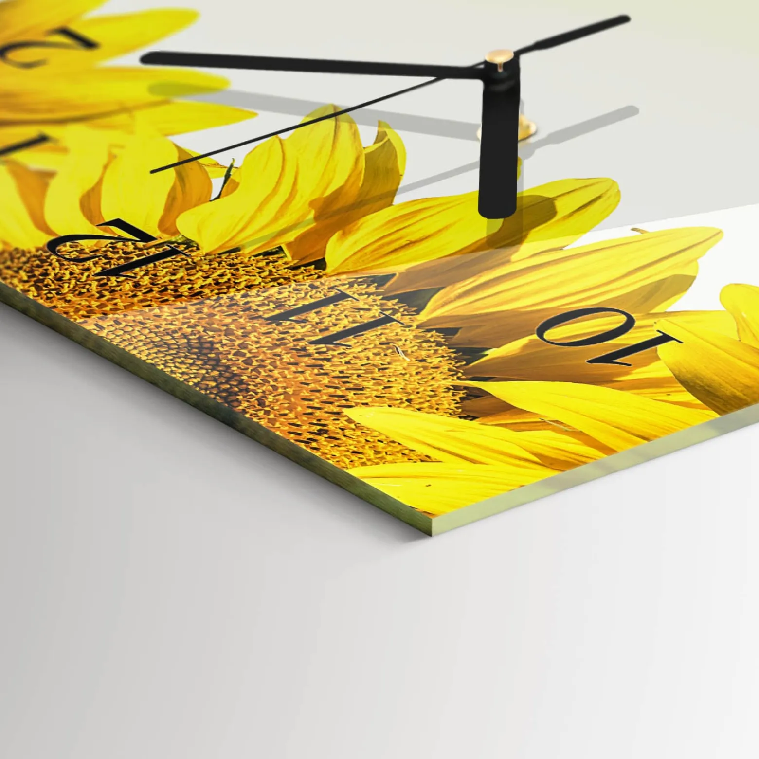 Zegar ostry 30x60 Słonecznik ozdobny ścienny