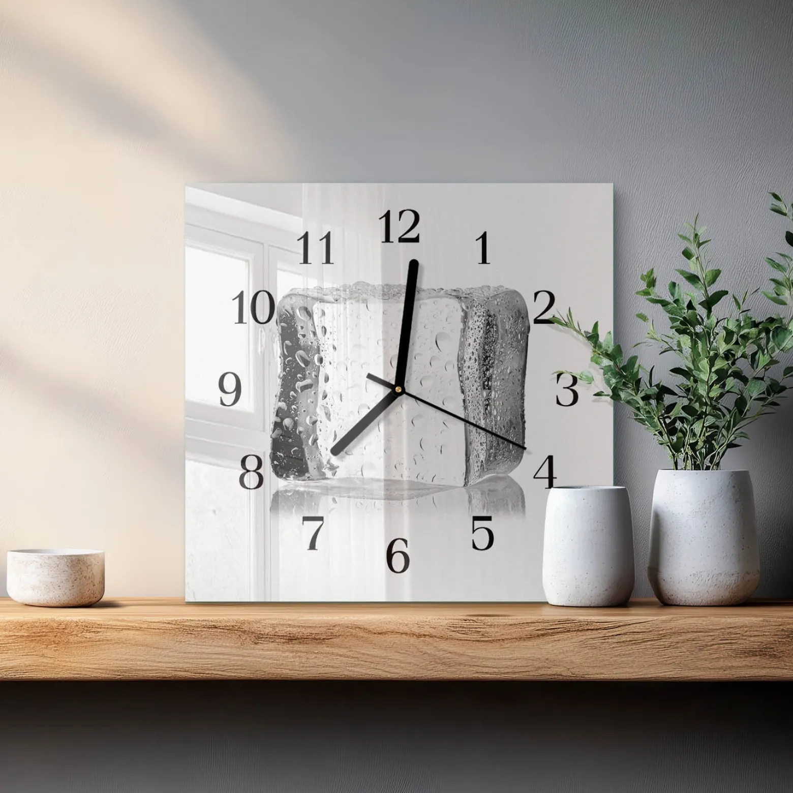 Zegar premium 30x30 Lód nowoczesny na ścianę