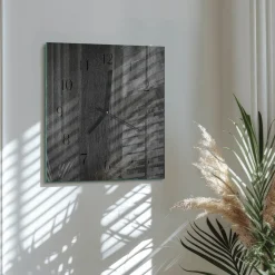 Zegar szklany 30x30 Drewno ozdobny ścienny
