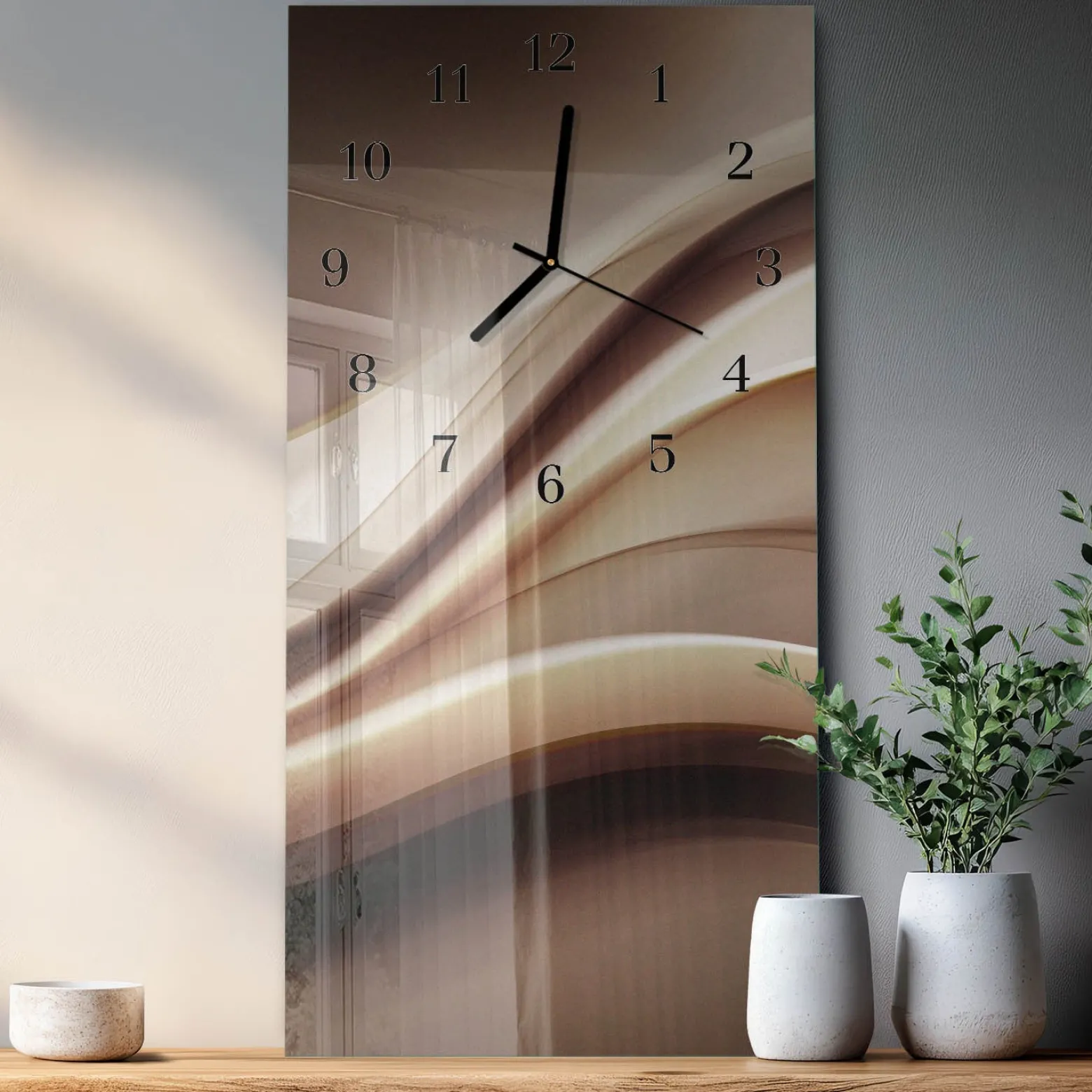 Zegar szklany 30x60 Wzór zegar ścienny