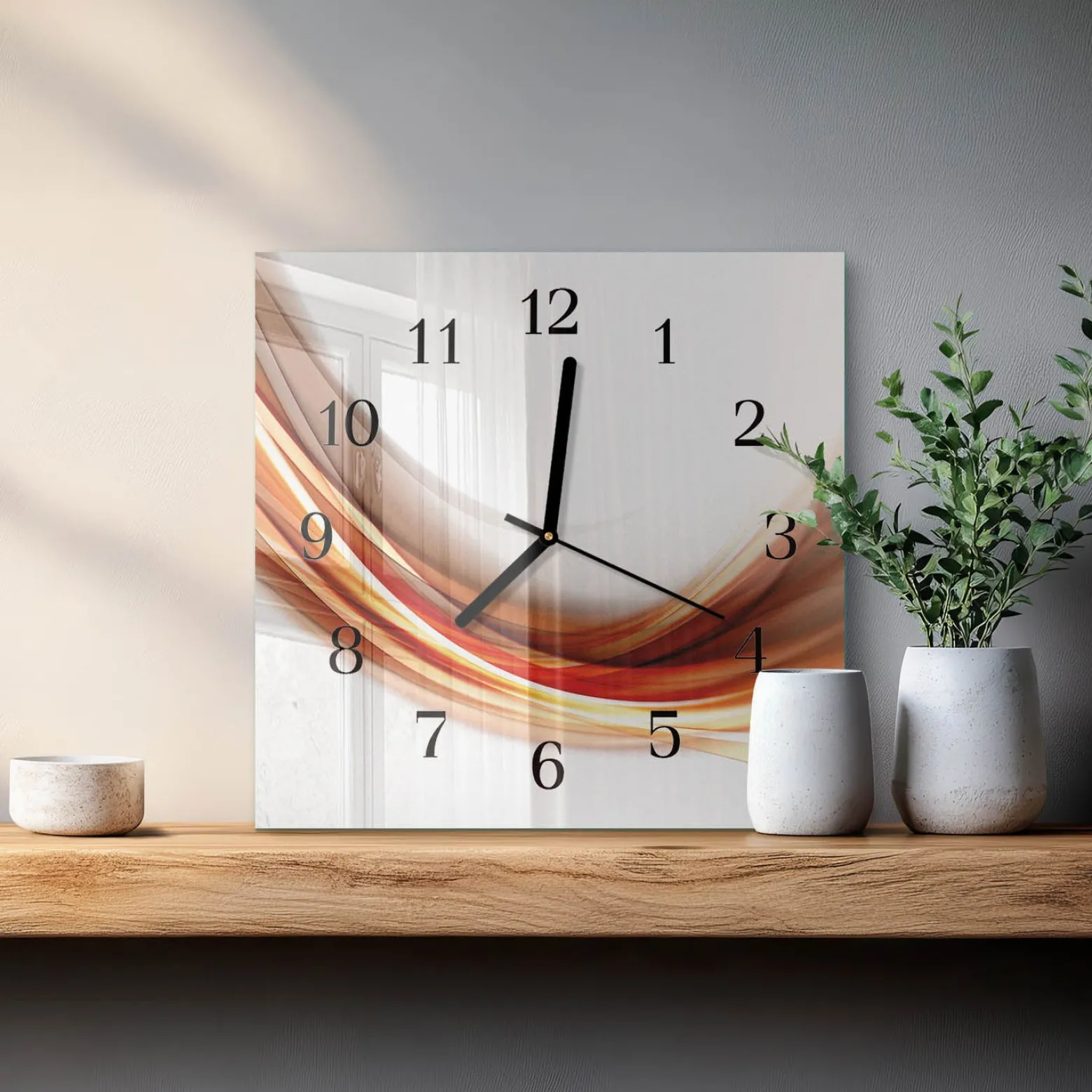 Zegar wzór 30x30 Abstrakcyjne Linie nowoczesne grafika 3D design