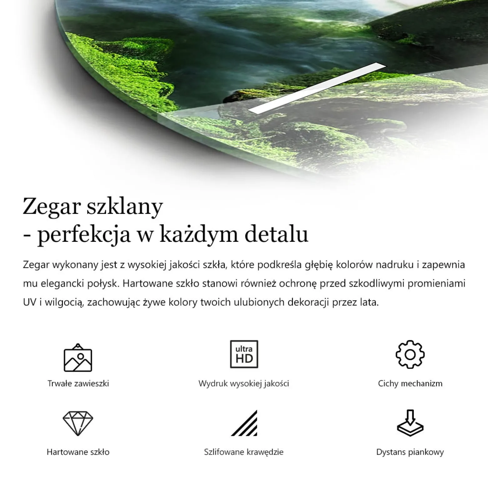 Zegar ze szkła ścienny Abstrakcyjny widok fi30