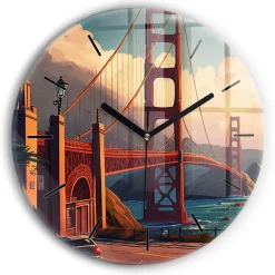 Zegar ze szkła ścienny Most w San Francisco fi30