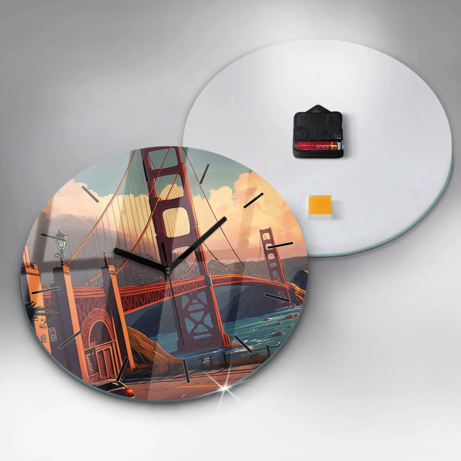 Zegar ze szkła ścienny Most w San Francisco fi30