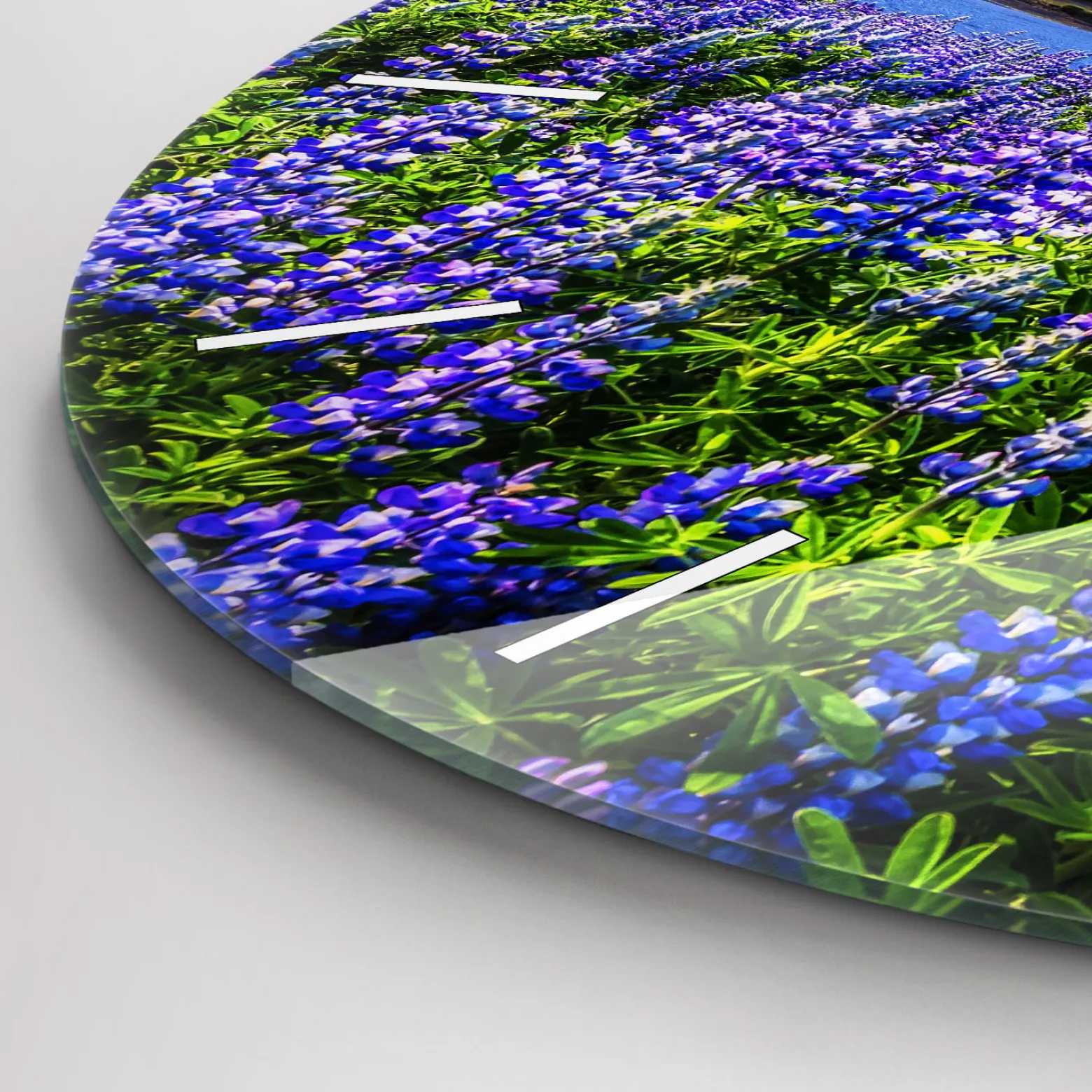 Zegar ze szkła ścienny Widok na góry Islandia fi30