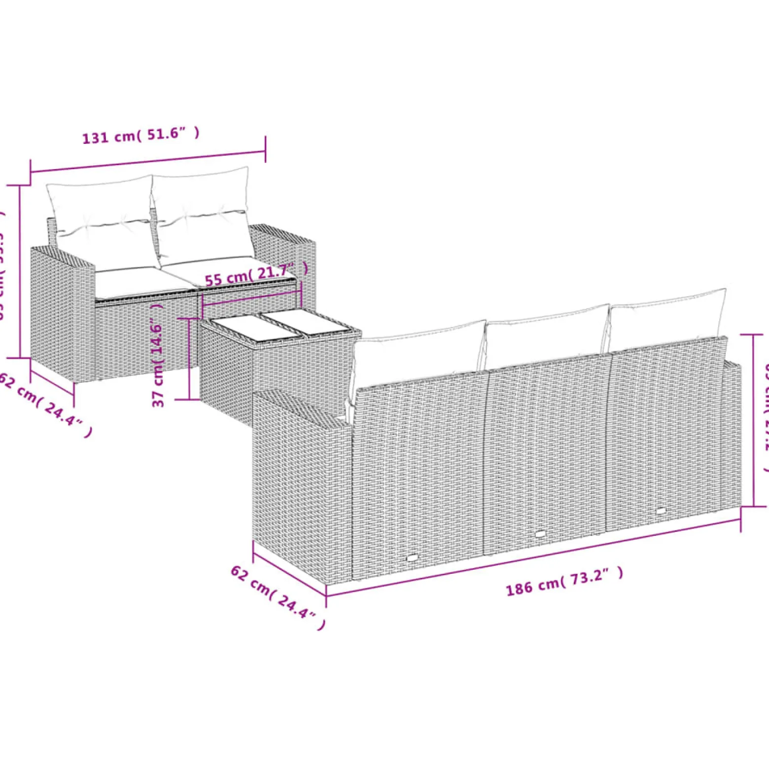 Zestaw Mebli Ogrodowych Komplet Wypoczynkowy Na Taras Balkon Ogród Rattan