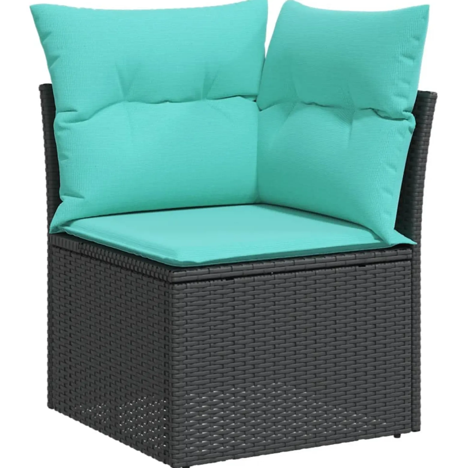 Zestaw Mebli Ogrodowych Modułowy Rattan Czarny Stół Sofa na Taras Ogród