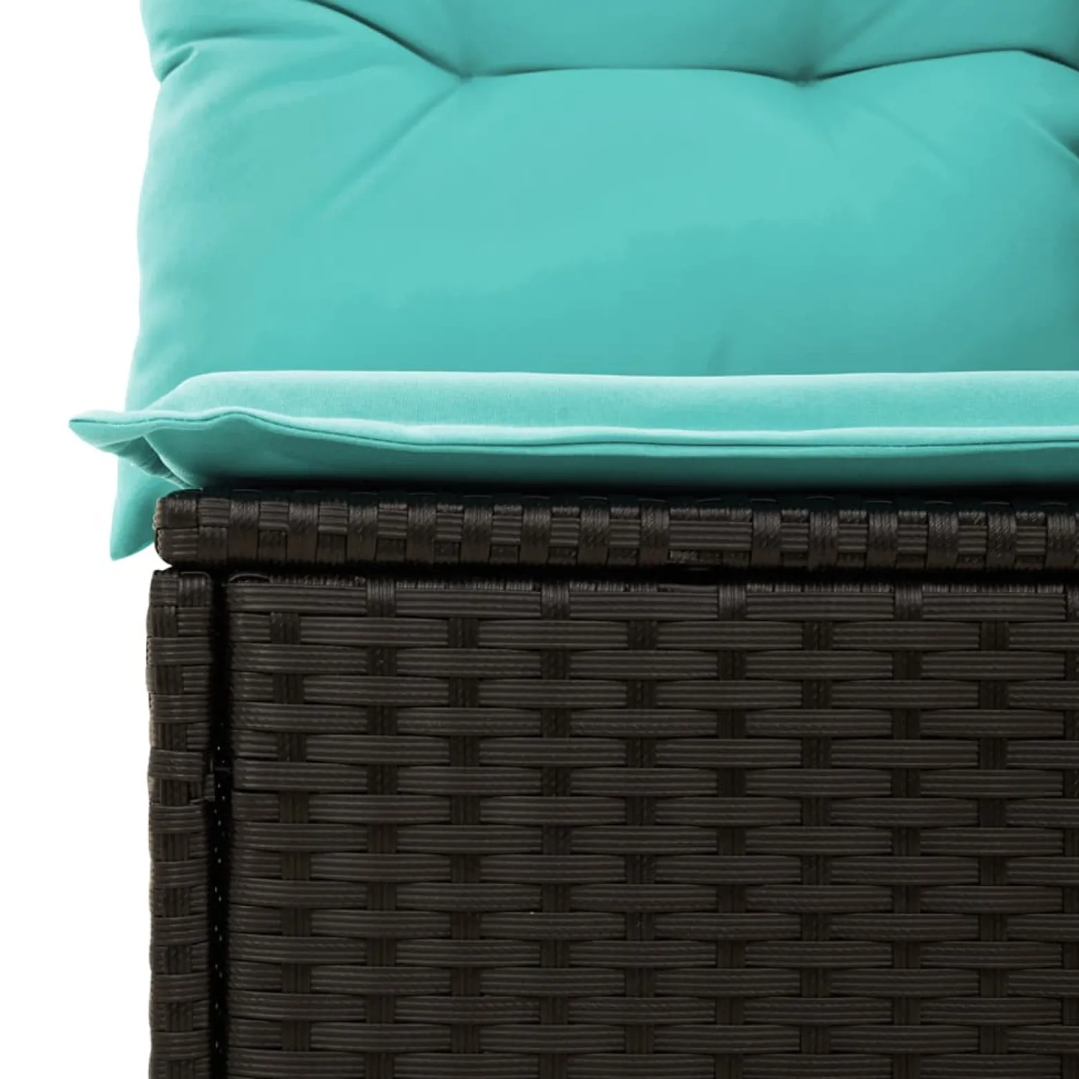 Zestaw Mebli Ogrodowych Modułowy Rattan Czarny Stół Sofa na Taras Ogród