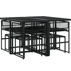 Zestaw mebli ogrodowych szary stolik krzesła do restauracji ogrodu balkon