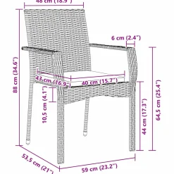 Zestaw Mebli Ogrodowych Stół Krzesła Rattan Poduszki Na Balkon Na Patio