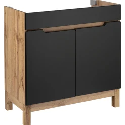 Zestaw Łazienkowy 80cm 2D Alma Dąb Wotan / Czarny Mat