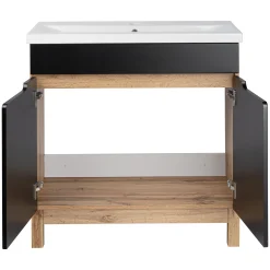 Zestaw Łazienkowy 80cm 2D Alma Dąb Wotan / Czarny Mat