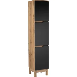 Zestaw Łazienkowy 80cm 2D Alma Słupek Dąb Wotan / Czarny Mat
