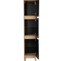 Zestaw Łazienkowy 80cm 2D Alma Słupek Dąb Wotan / Czarny Mat
