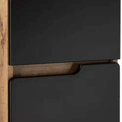 Zestaw Łazienkowy 80cm 2D Alma Słupek Dąb Wotan / Czarny Mat