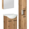 Zestaw Łazienkowy 50cm Dąb Wotan 4 Elementy