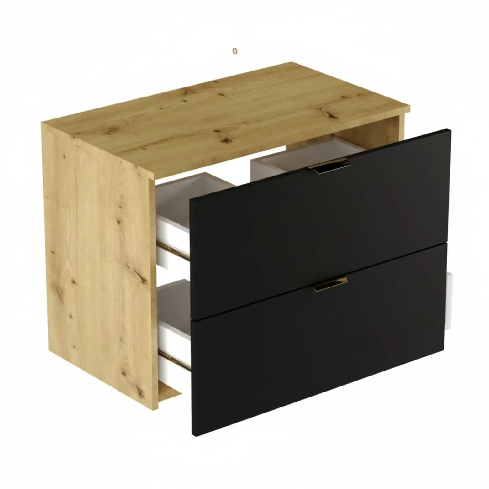 Zestaw do Łazienki 100cm Szafka Blat Regał Dąb Artisan / Czarny