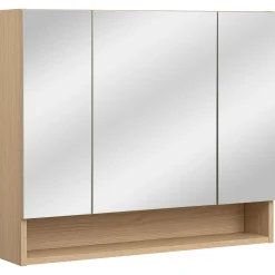Zestaw do Łazienki 80cm Szafka z Umywalką Słupek Szafka z Lustrem Ryflowe