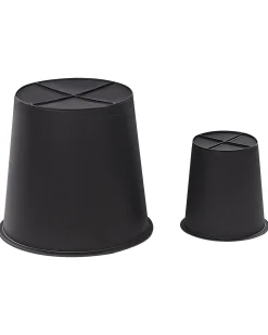 Zestaw 2 doniczek na kwiaty technorattan jasnobrązowy
