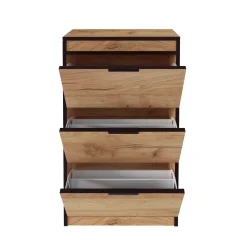 Zestaw Do Przedpokoju 13Wa11C Dąb Craft Złoty/Czarny/K 129X28X- Cm Welur
