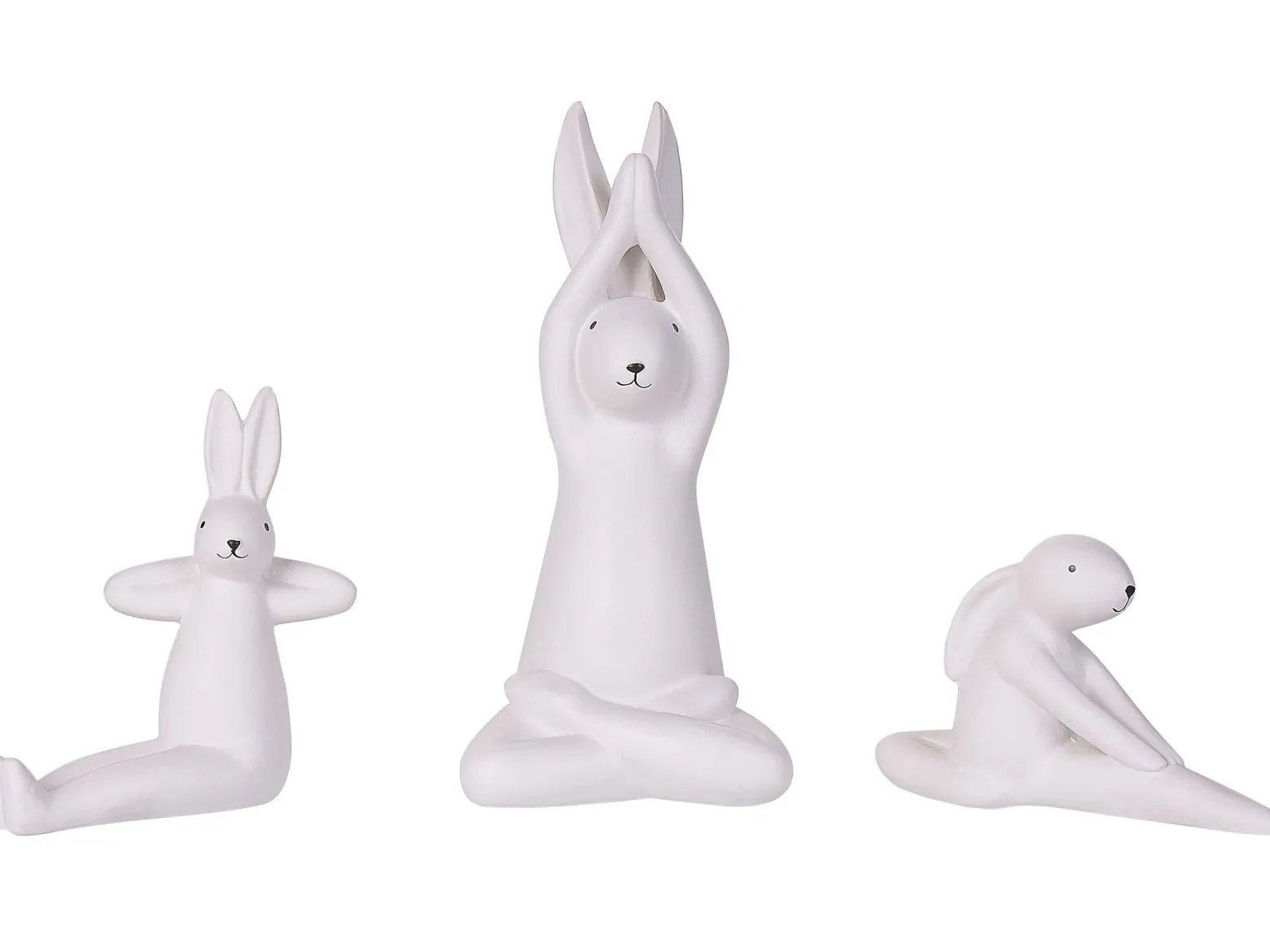 Zestaw 3 figurki wielkanocne królik biały